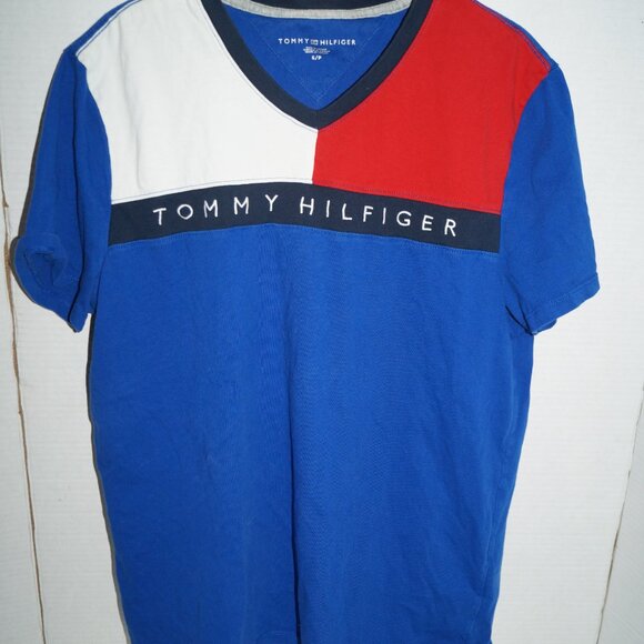Tommy Hilfiger Shirts Mens S Lot of 2 Spell Out Flag Logo T Shirt Color block - Picture 7 of 9